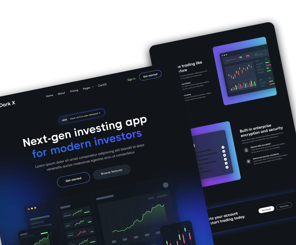 Trading Website Development for Dark X