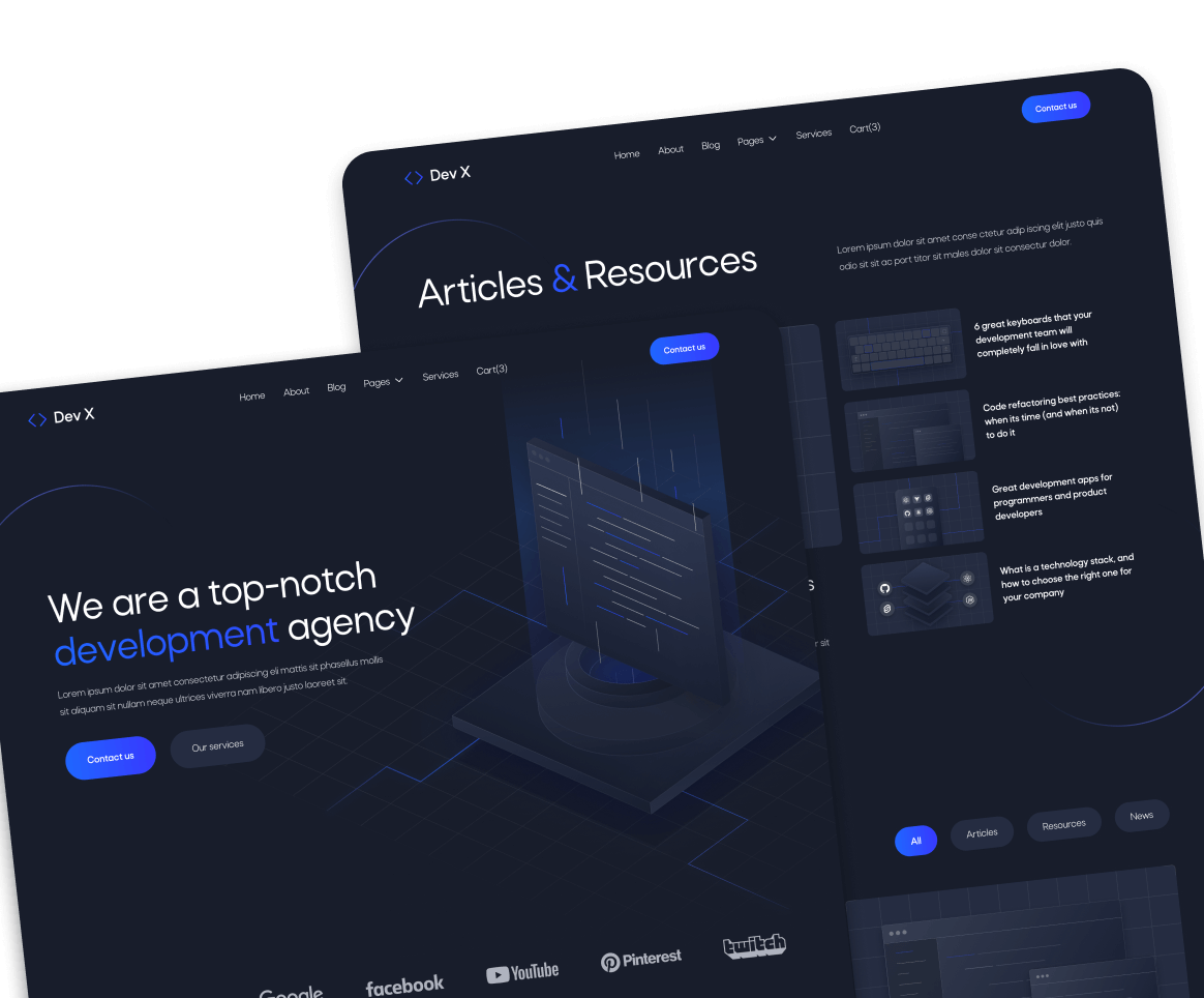 Agency Website Development for Dev X